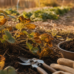 Faut il couper les feuilles des fraisiers avant l’hiver : feuilles abîmées près du sol