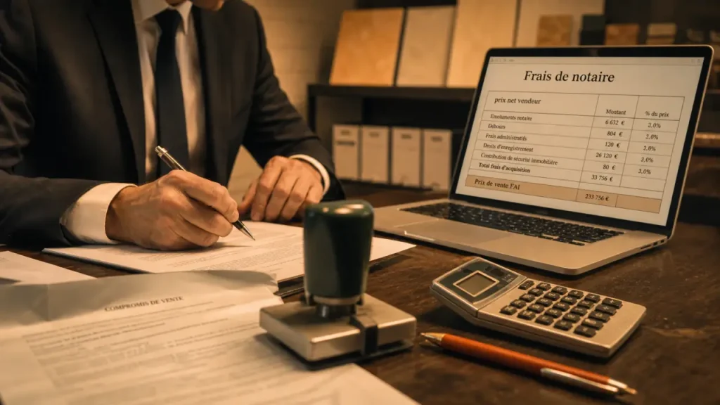Frais d'agence et frais de notaire : notaire calcule les coûts d’achat immobilier
