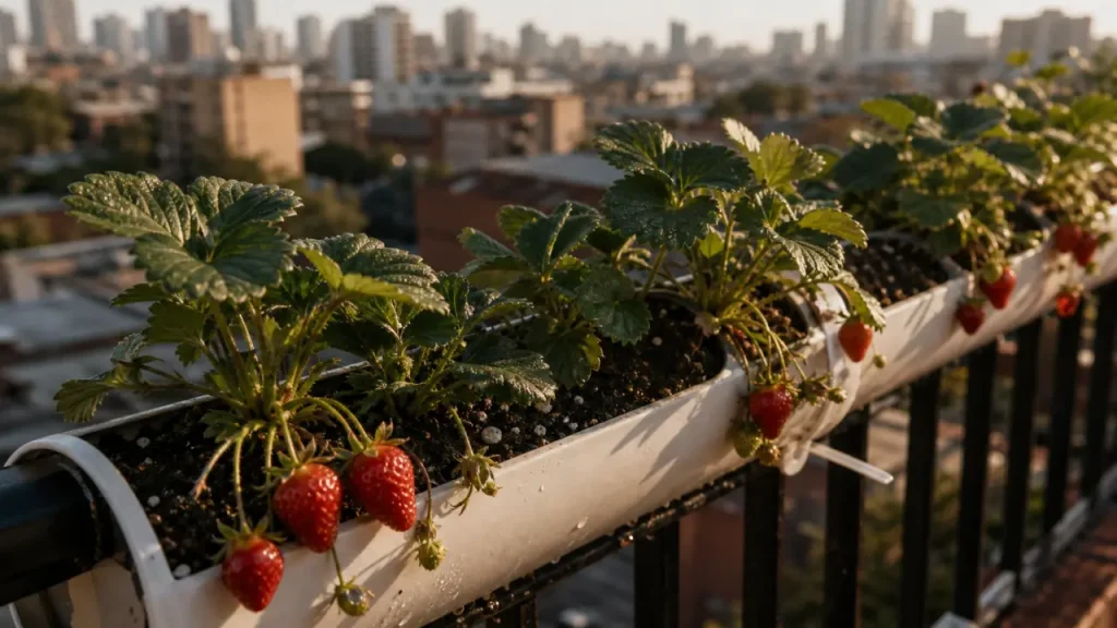 Fraisiers en gouttière : optimiser son espace et réussir une culture verticale productive