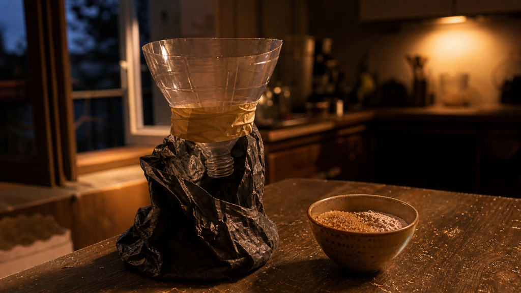 Piège à moustiques maison : bouteille avec sucre roux et levure