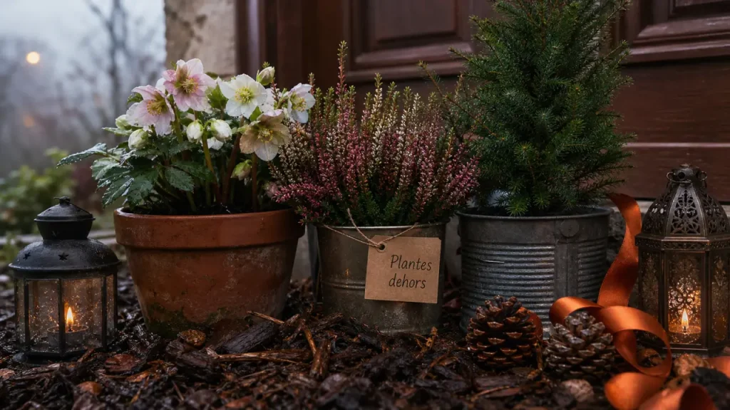 Plantes de Noël d’extérieur : hellébore, bruyère et sapin pour un décor qui résiste au froid