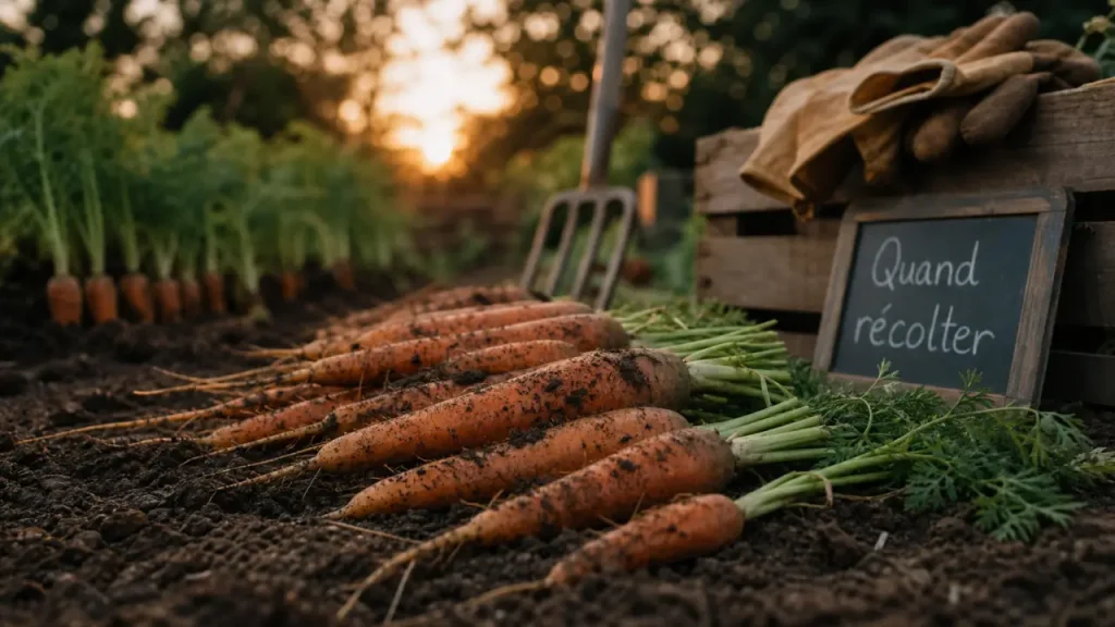 Quand recolter les carottes : carottes récoltées 15 à 20 cm au potager