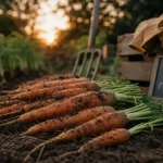 Quand recolter les carottes : carottes récoltées 15 à 20 cm au potager