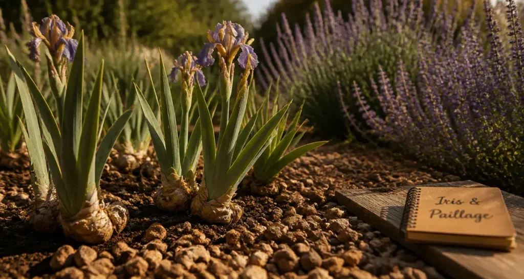 Que mettre au pied des iris : iris et plantes compagnes en sol drainant
