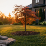 Quel arbre planter au milieu d'une pelouse : jeune arbre isolé sur pelouse