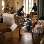 Vider une maison Emmaüs : bénévoles trient vaisselle et linge lors de la collecte à domicile