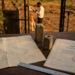 Geometre bornage : plan de bornage et procès-verbal sur table