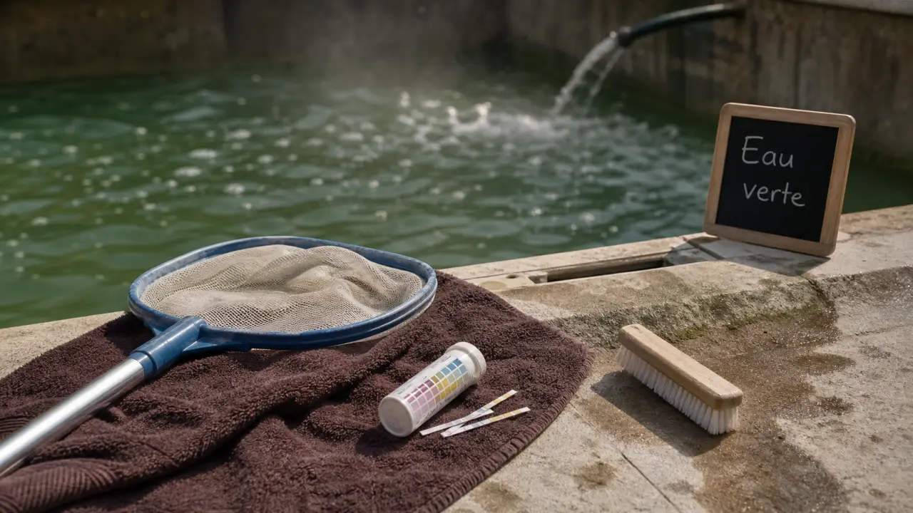 Nettoyer piscine verte en 48 h : pH 7 à 7,4