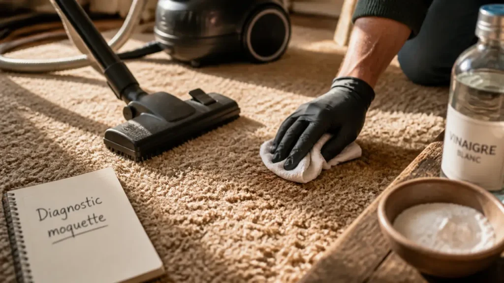 Nettoyer une moquette sans l’abîmer : bicarbonate, nettoyage à sec, injection-extraction