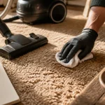 Nettoyer une moquette au bicarbonate, avant nettoyage à sec