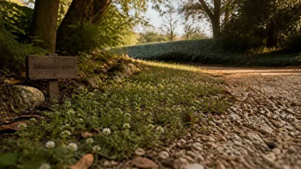 Trèfle, zoysia ou gravier : quoi choisir pour remplacer le gazon selon votre jardin