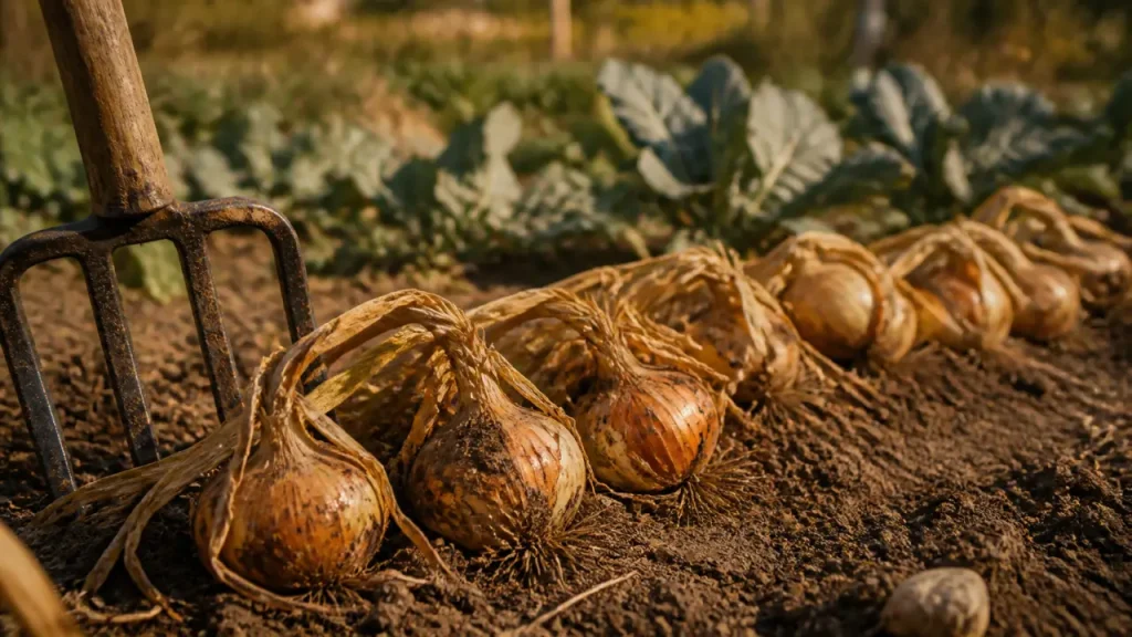 Quand récolter les oignons ? Feuillage couché, périodes et conservation
