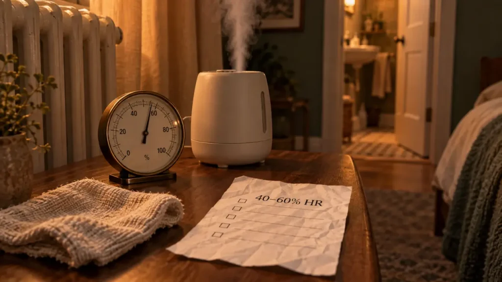 Humidifier une chambre exige 40 à 60 % d’humidité et un entretien régulier