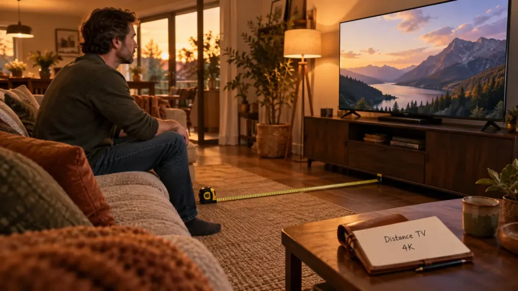 Quelle distance entre TV et canapé ? Taille, résolution et hauteur à régler