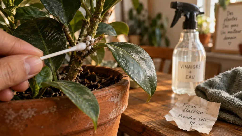 Vinaigre blanc contre les cochenilles : pourquoi il peut brûler vos feuilles