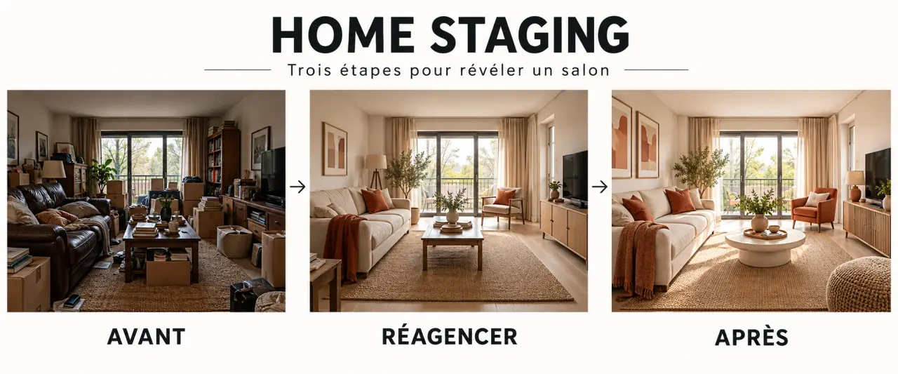 Comment valoriser son bien immobilier grâce à une décoration moderne : transformation avant après d’un salon préparé pour la vente
