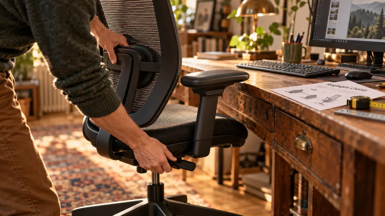 Meilleur chaise ergonomique 2025 : réglage hauteur et soutien lombaire sur bureau