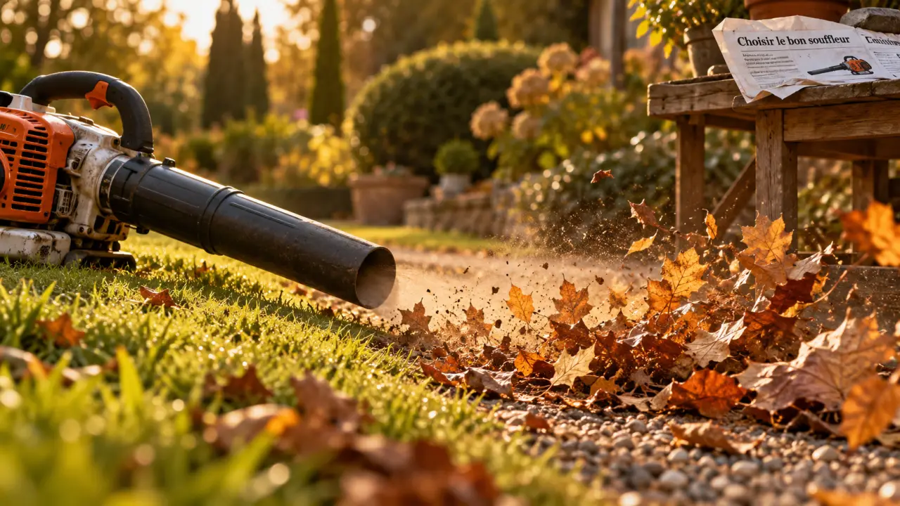 Meilleur souffleur thermique à main pour allées, feuilles regroupées